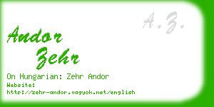 andor zehr business card
